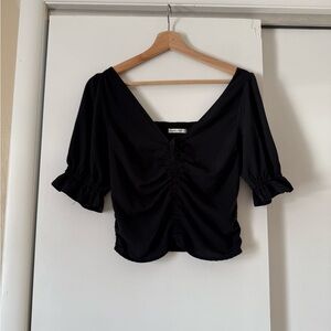 Abercrombie & Fitch Black Ruched Blouse